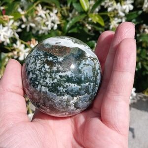 Moss agate sphere